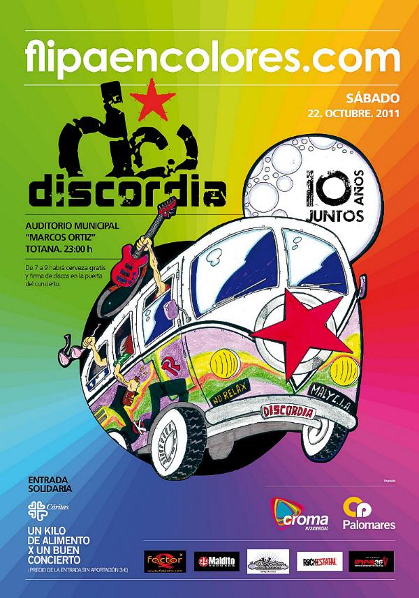 Concierto Solidario de Discordia.10 Años juntos. En Totana Murcia