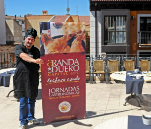 En la Terraza del Hotel Villa de Aranda para la presentación de las Jornadas de Lechazo Asado de Aranda de Duero