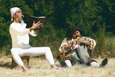 Don Quijote (Óscar Chamorro) y Sancho Panza (Javier Losán) dan el pregón inaugural.